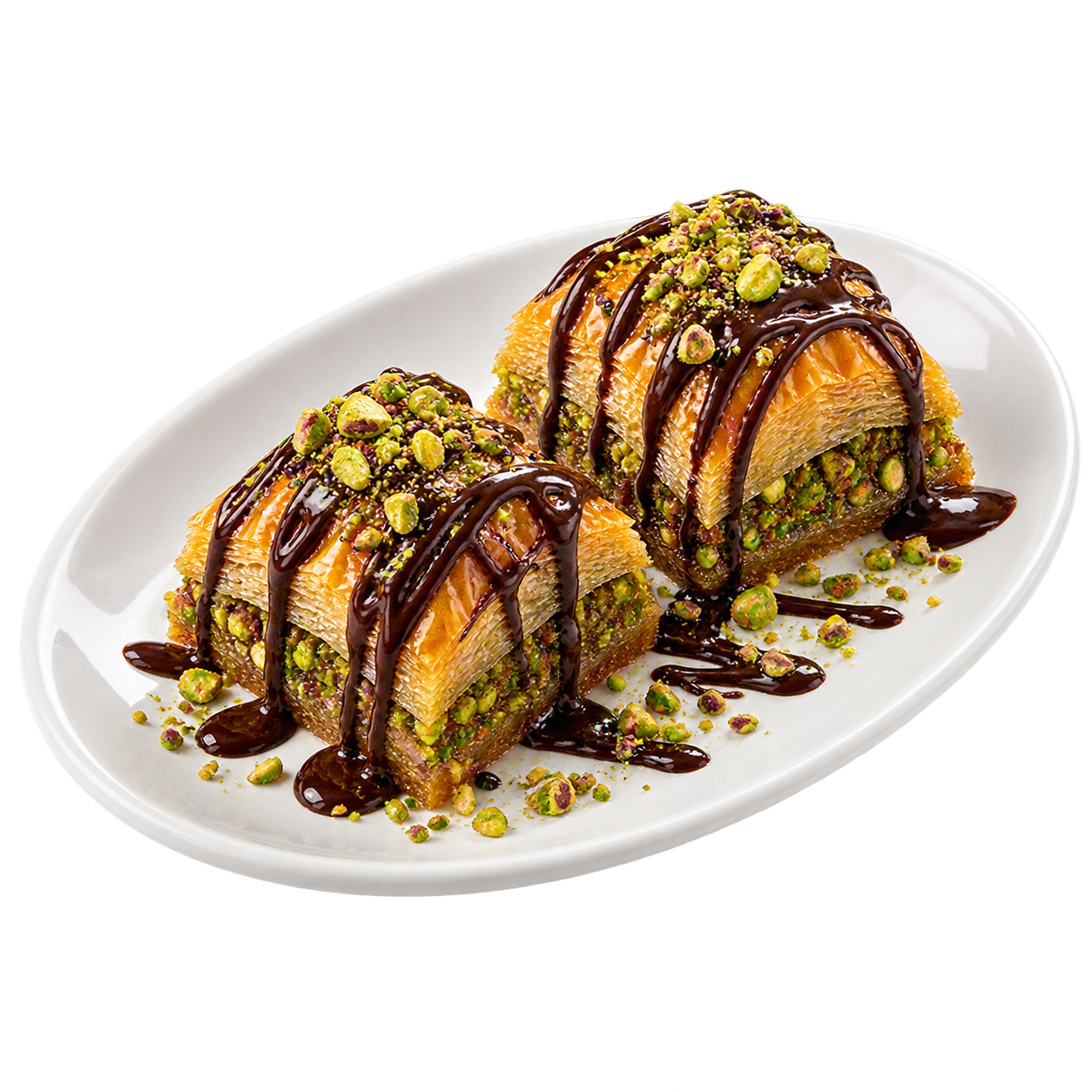 Chocolate Pistachio Baklava (2 pcs)